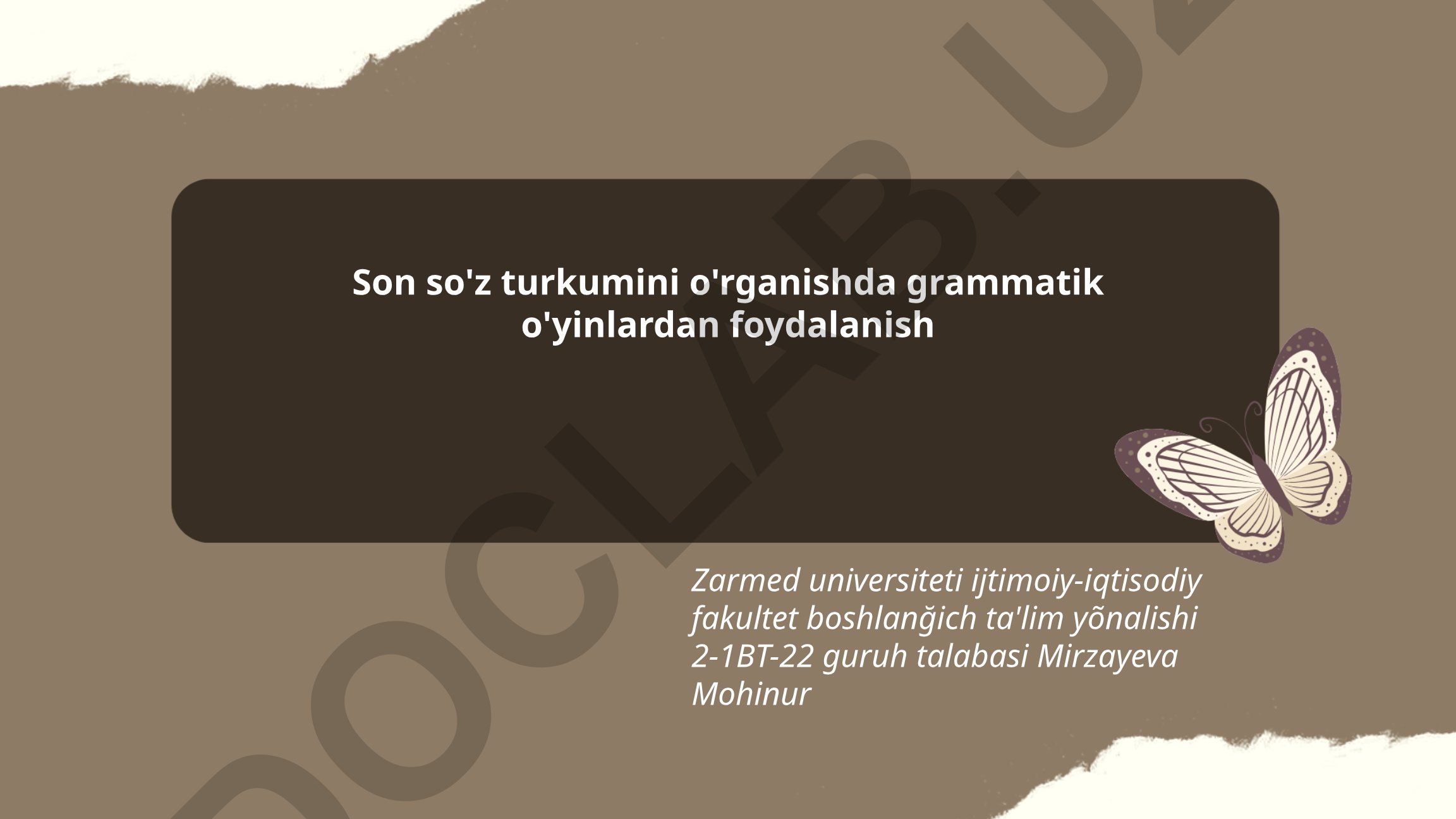 Son so'z turkumini o'rganishda grammatik o'yinlardan foydalanish