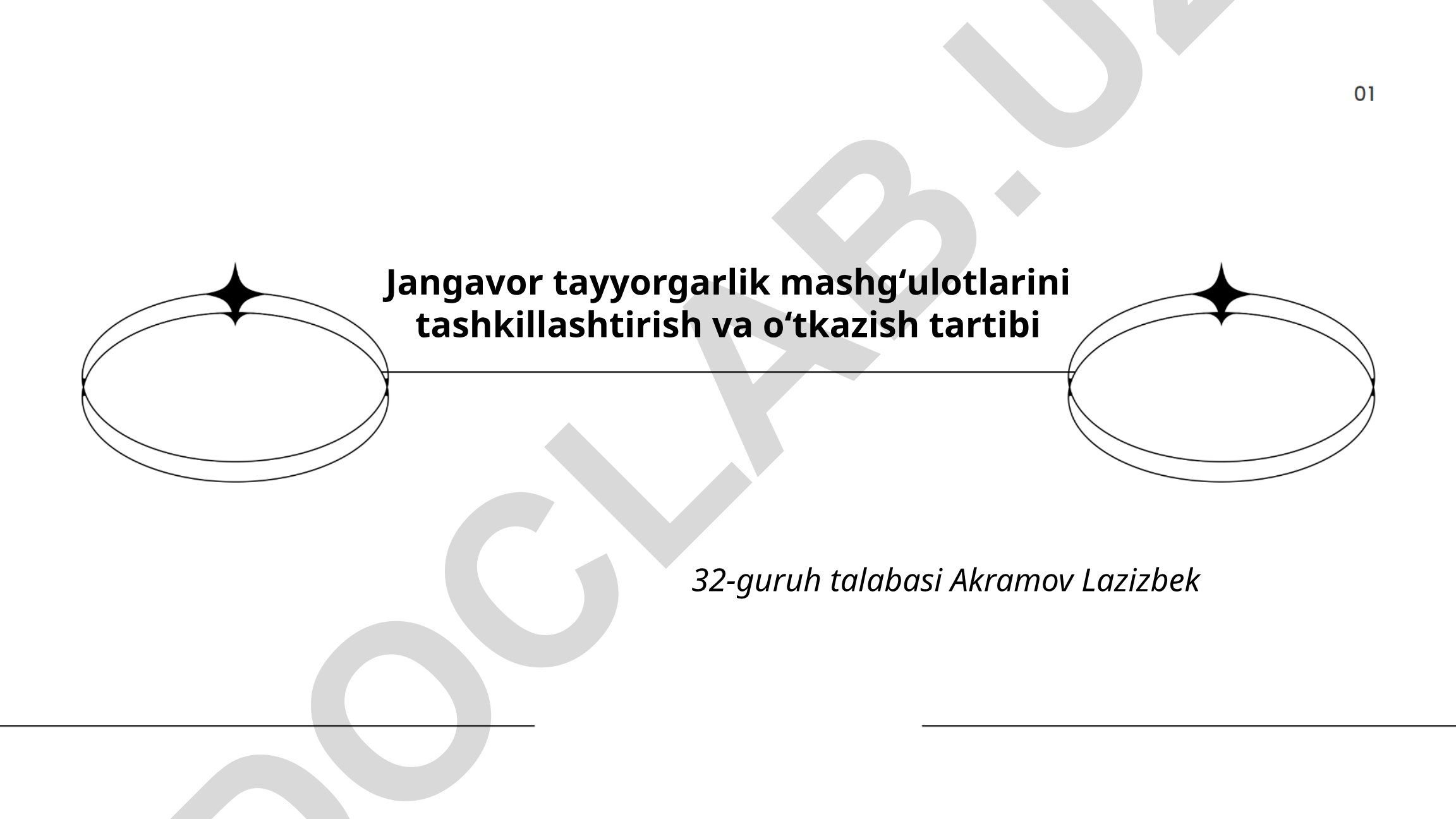 Jangavor tayyorgarlik mashgʻulotlarini tashkillashtirish va oʻtkazish tartibi