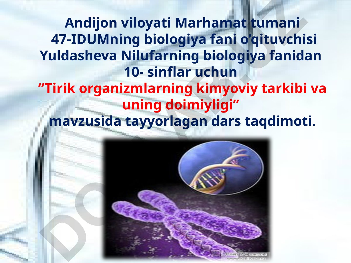 Tirik organizmlarning kimyoviy tarkibi va uning doimiyligi