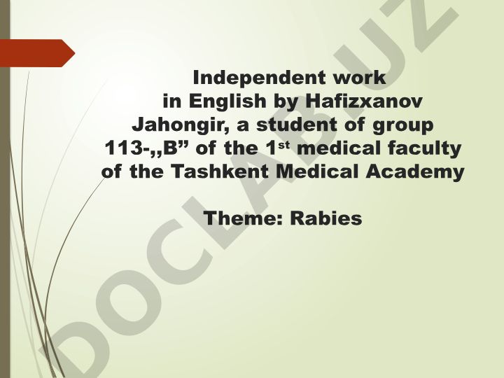 Rabies: Viral Disease and Its Characteristics