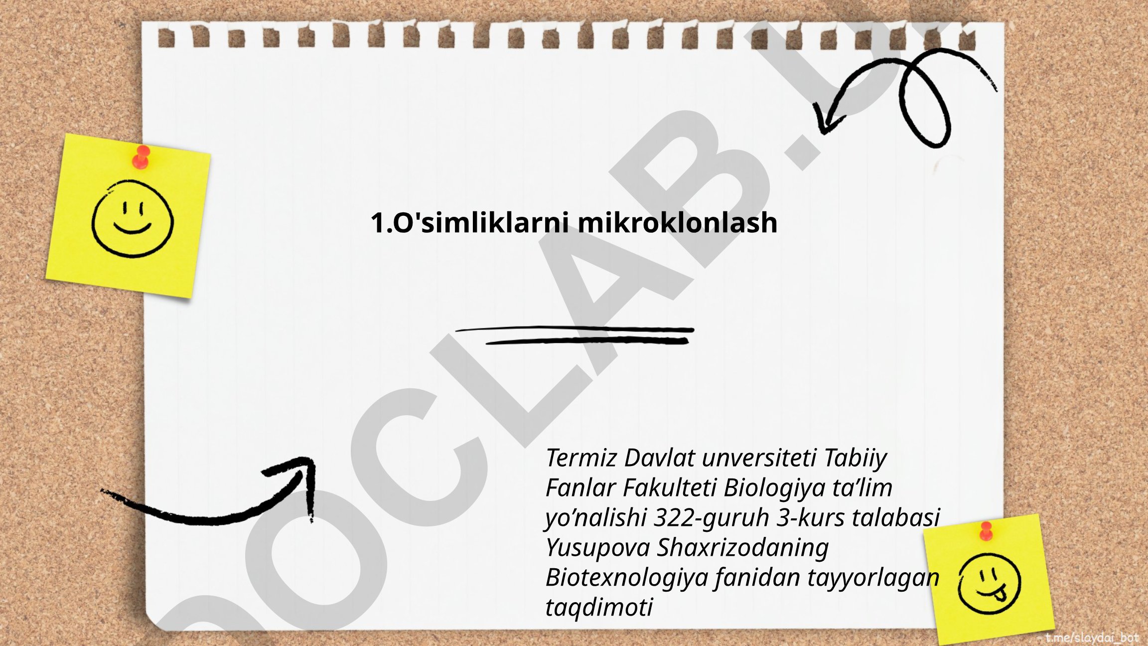 O'simliklarni mikroklonlash