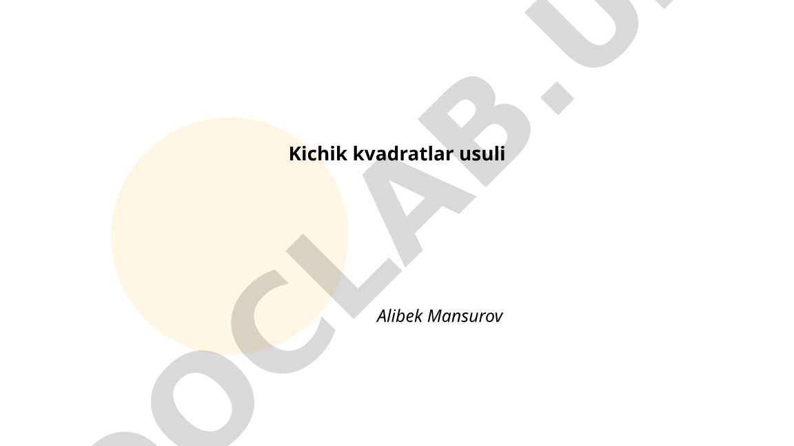 Kichik kvadratlar usuli