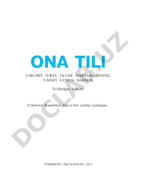 Ona tili 5-sinf darsligi