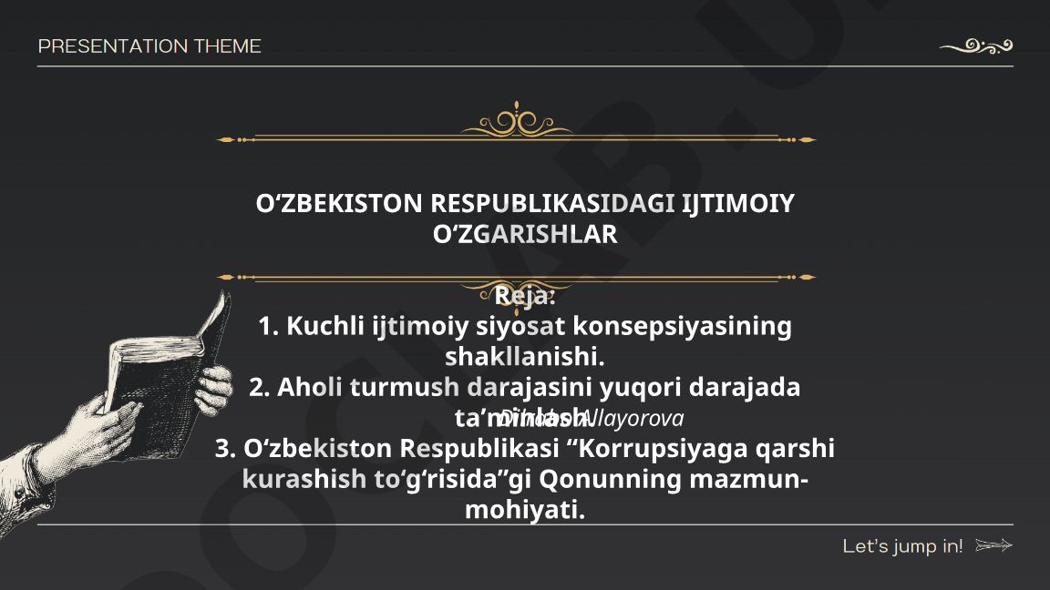 O‘zbekiston Respublikasidagi ijtimoiy o‘zgarishlar