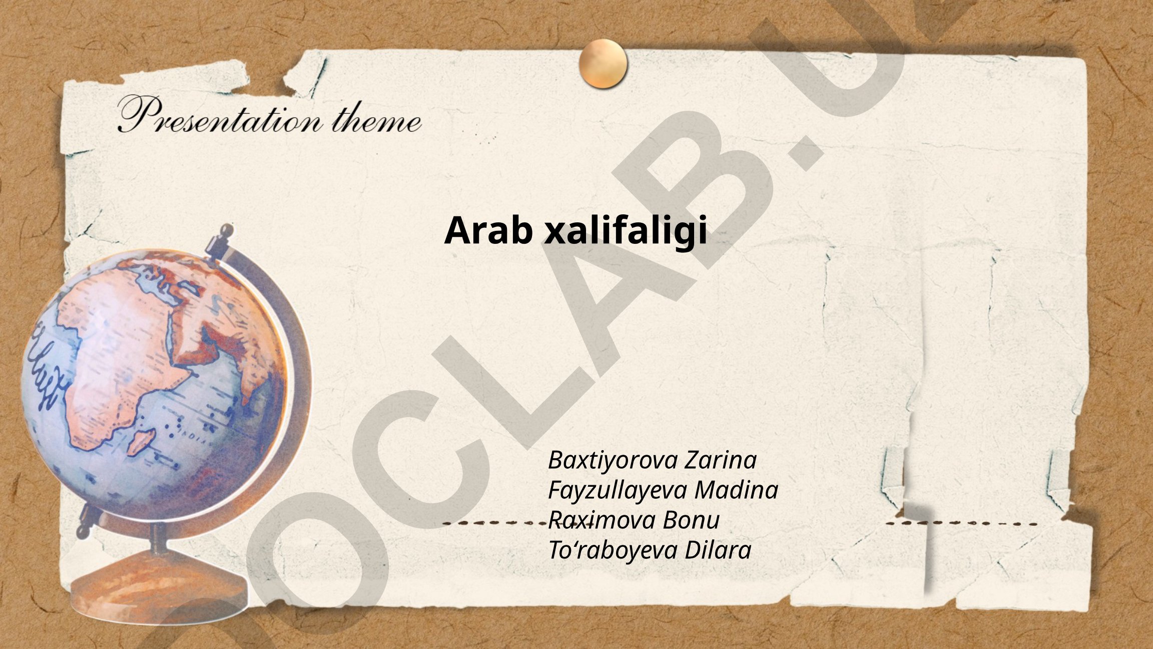 Arab xalifaligi tarixi va hukmdorlari