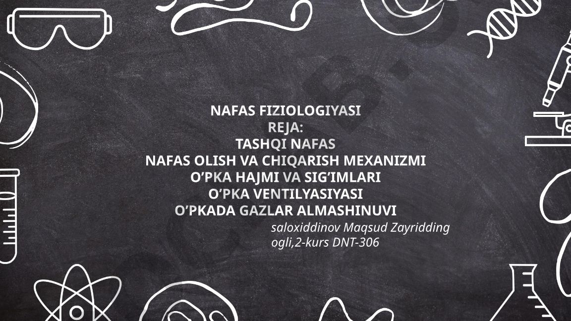 Nafas fiziologiyasi: tashqi nafas, nafas olish mexanizmi va o'pka funksiyalari