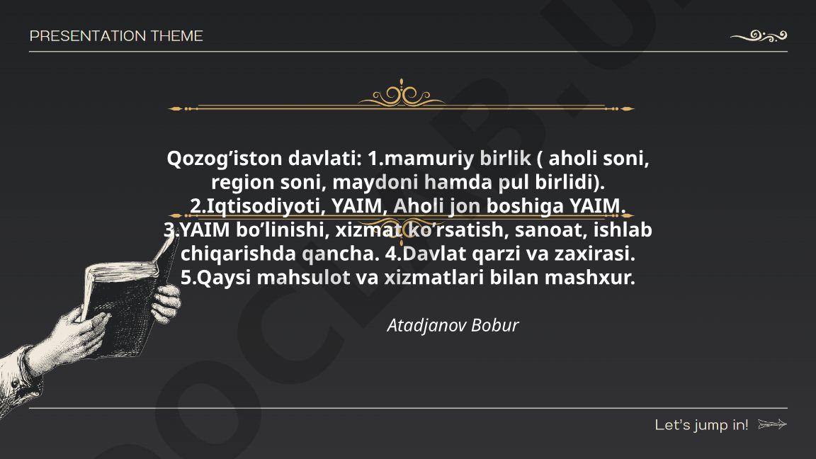Qozog'iston davlati: aholi, iqtisodiyot va geografik xususiyatlari