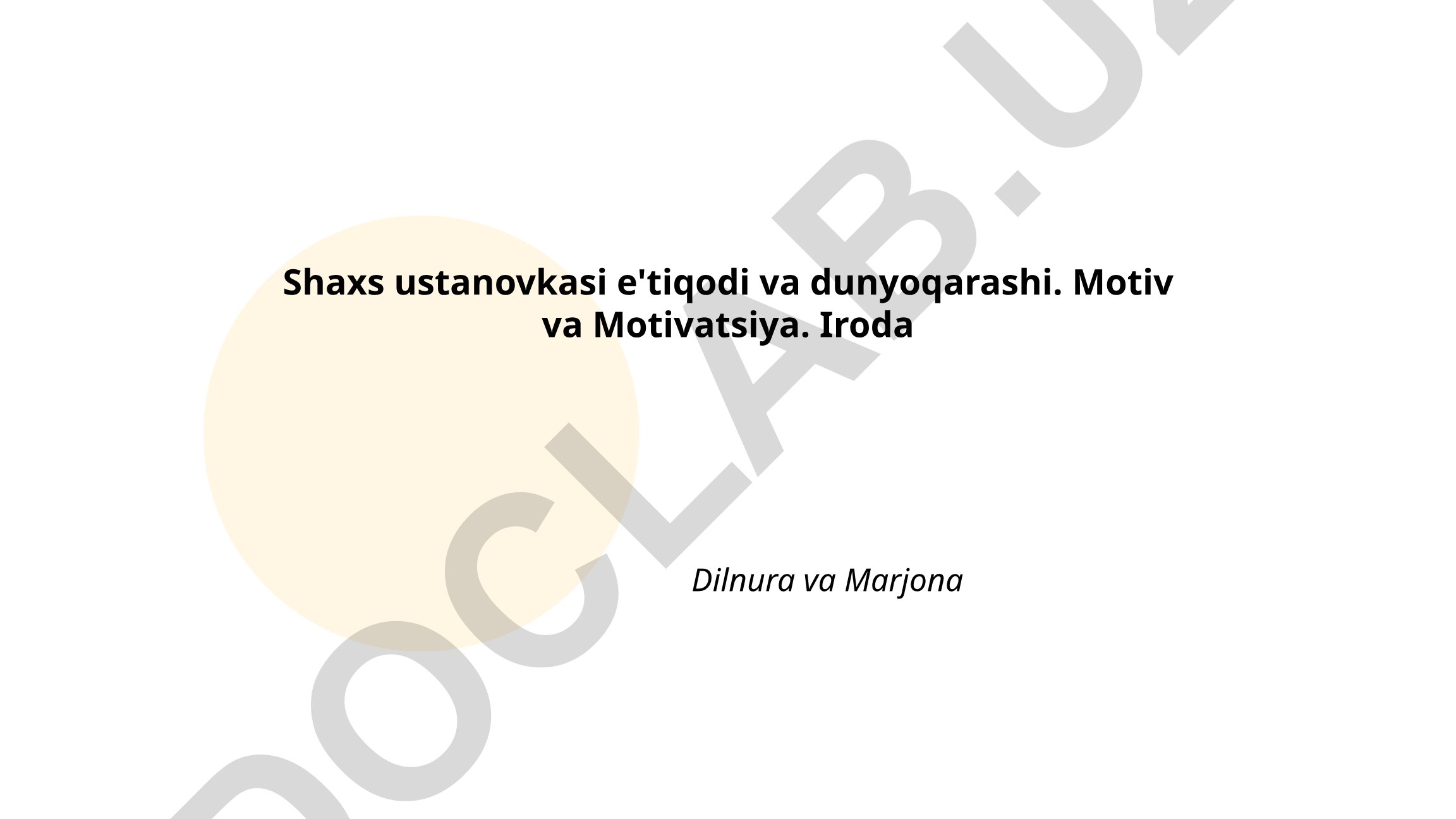 Shaxs ustanovkasi, e'tiqod va dunyoqarashning psixologik jihatlari