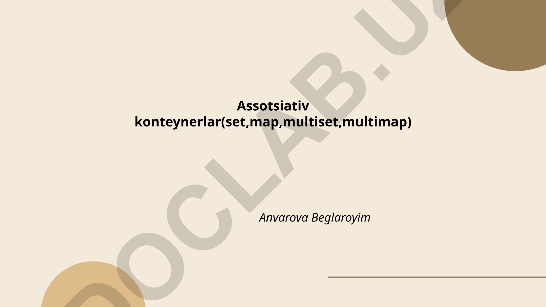 Assotsiativ konteynerlar (set, map, multiset, multimap)