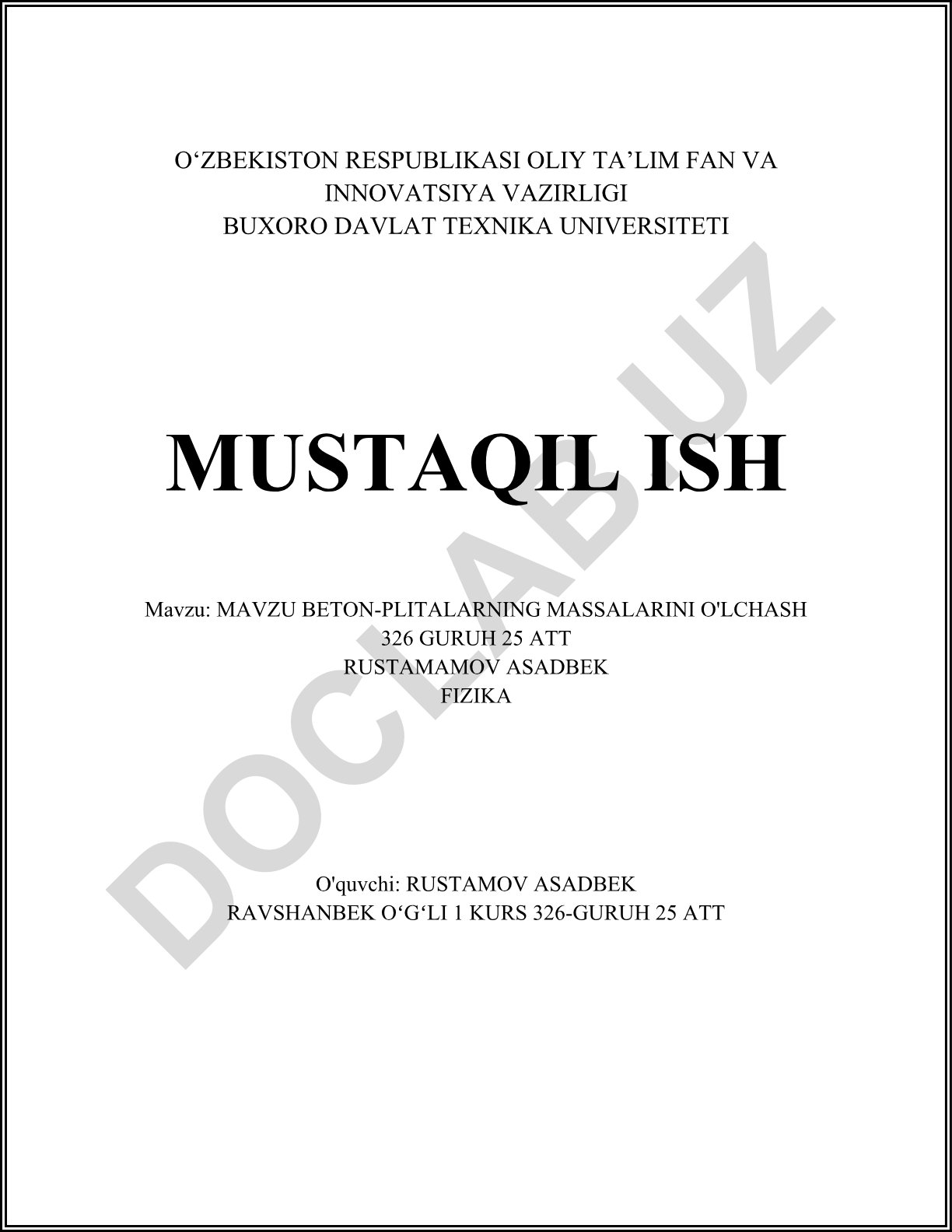 Beton-plitalarning massalarini o'lchash