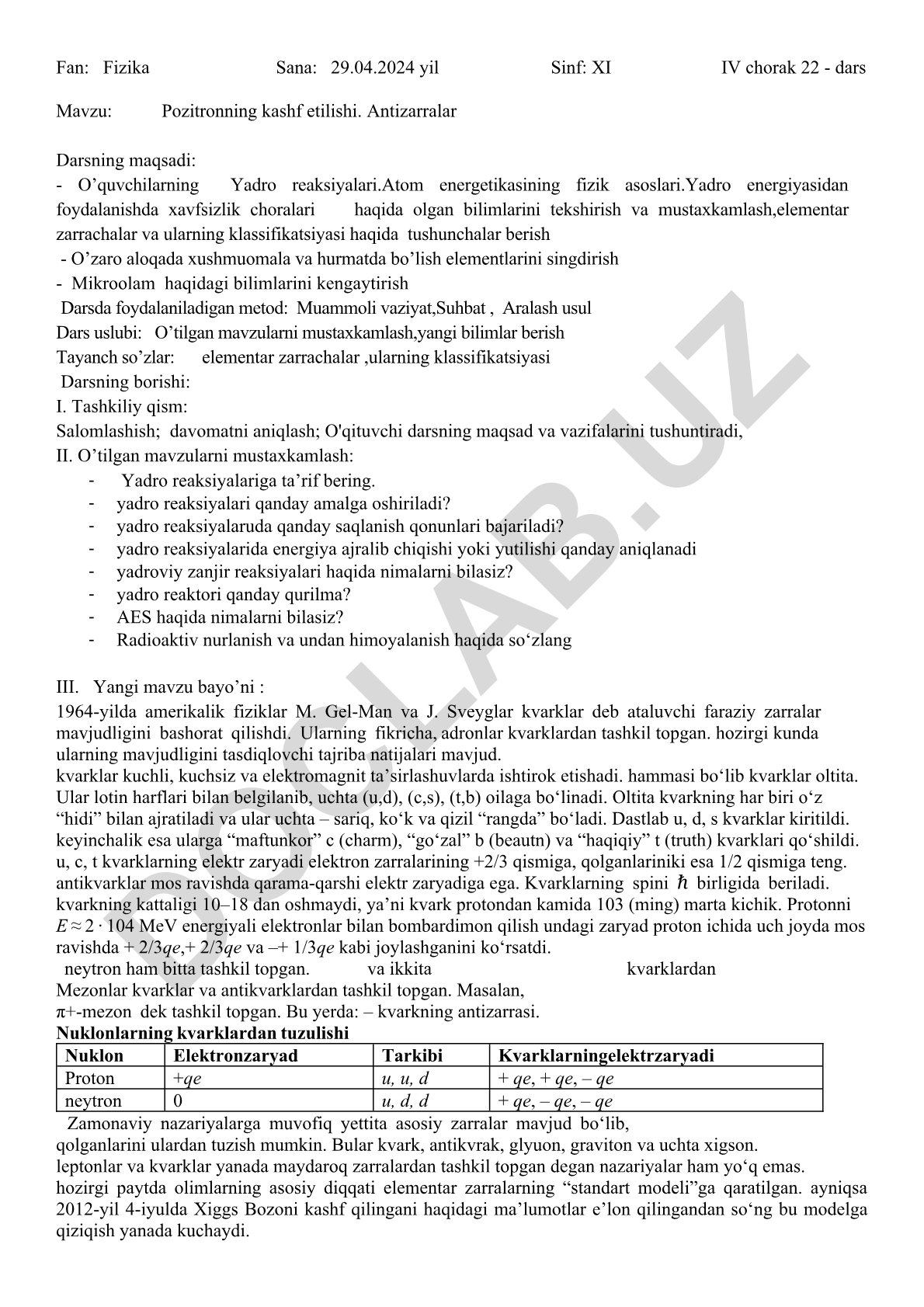 Pozitronning kashf etilishi. Antizarralar