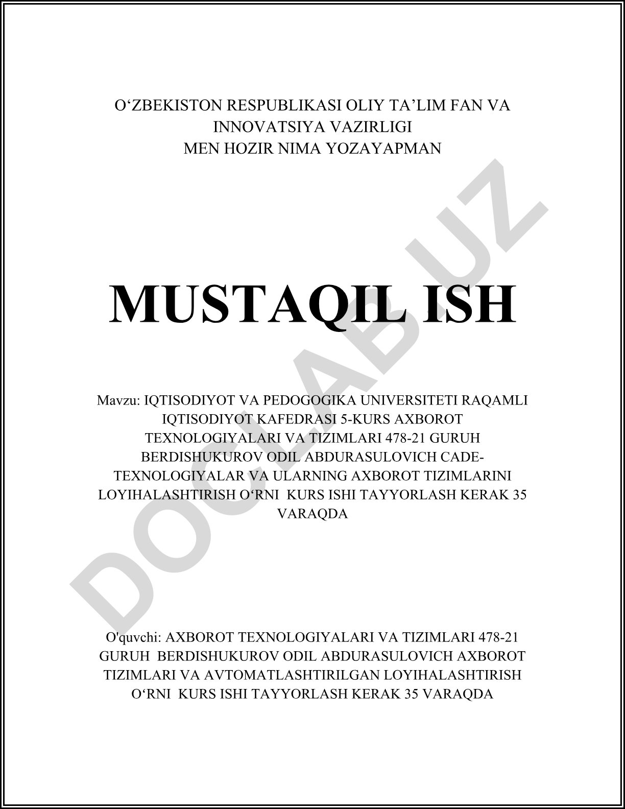 CADE-texnologiyalar va ularning axborot tizimlarini loyihalashtirish o‘rni