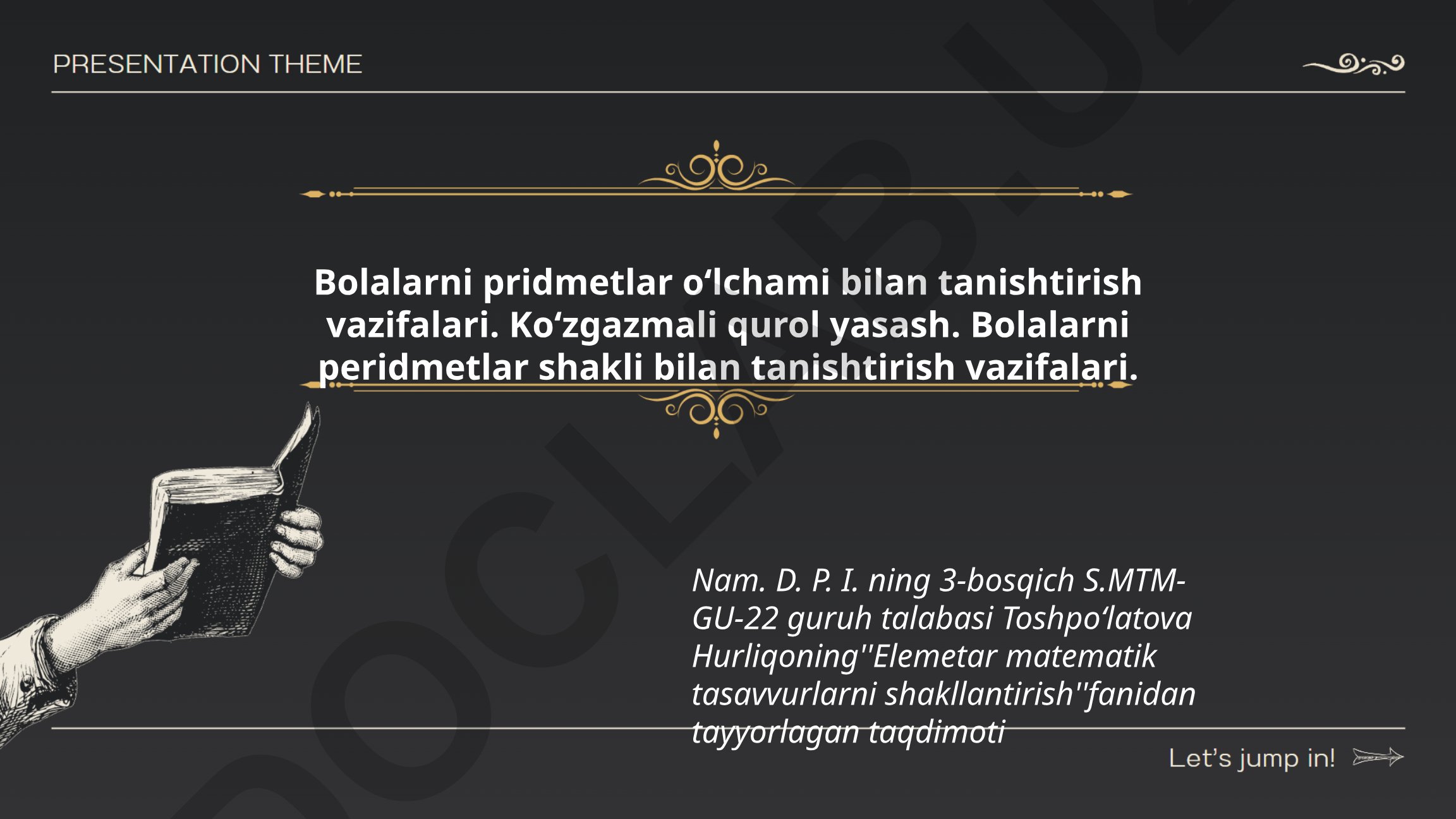 Elementar matematik tasavvurlarni shakllantirish fanidan taqdimot