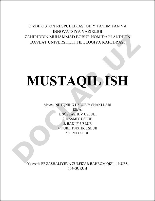 Nutqning uslubiy shakllari