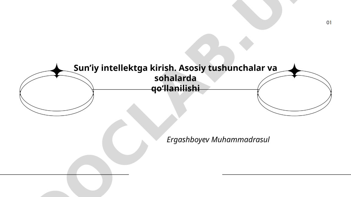 Sun’iy intellektga kirish: asosiy tushunchalar va sohalarda qo‘llanilishi