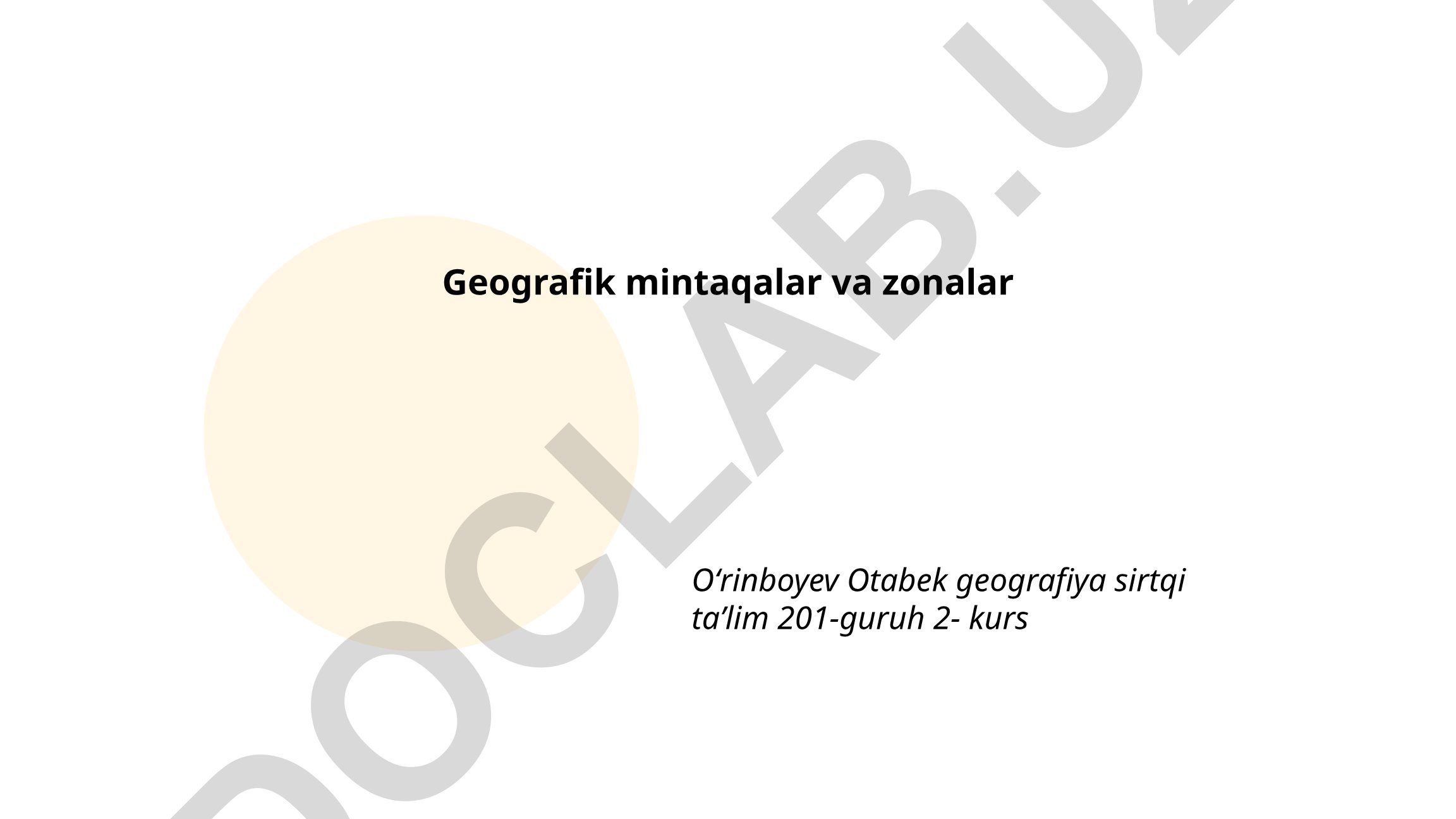 Geografik mintaqalar va zonalar