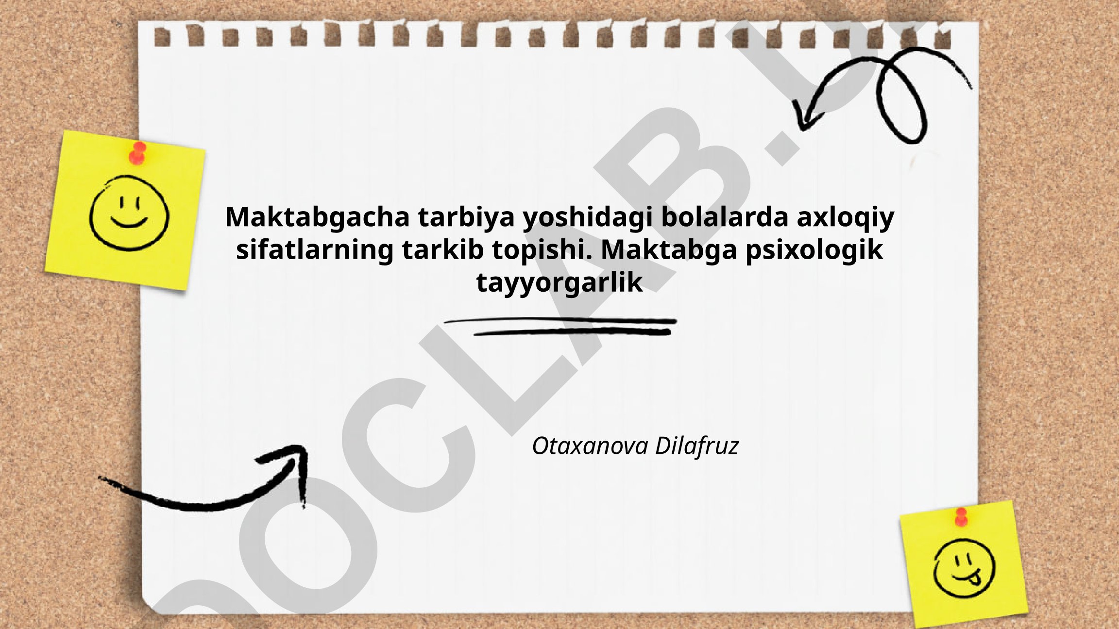 Maktabgacha tashdagi bolalarda axloqiy sifatlarning tarkib topishi va maktabga psixologik tayyorgarlik