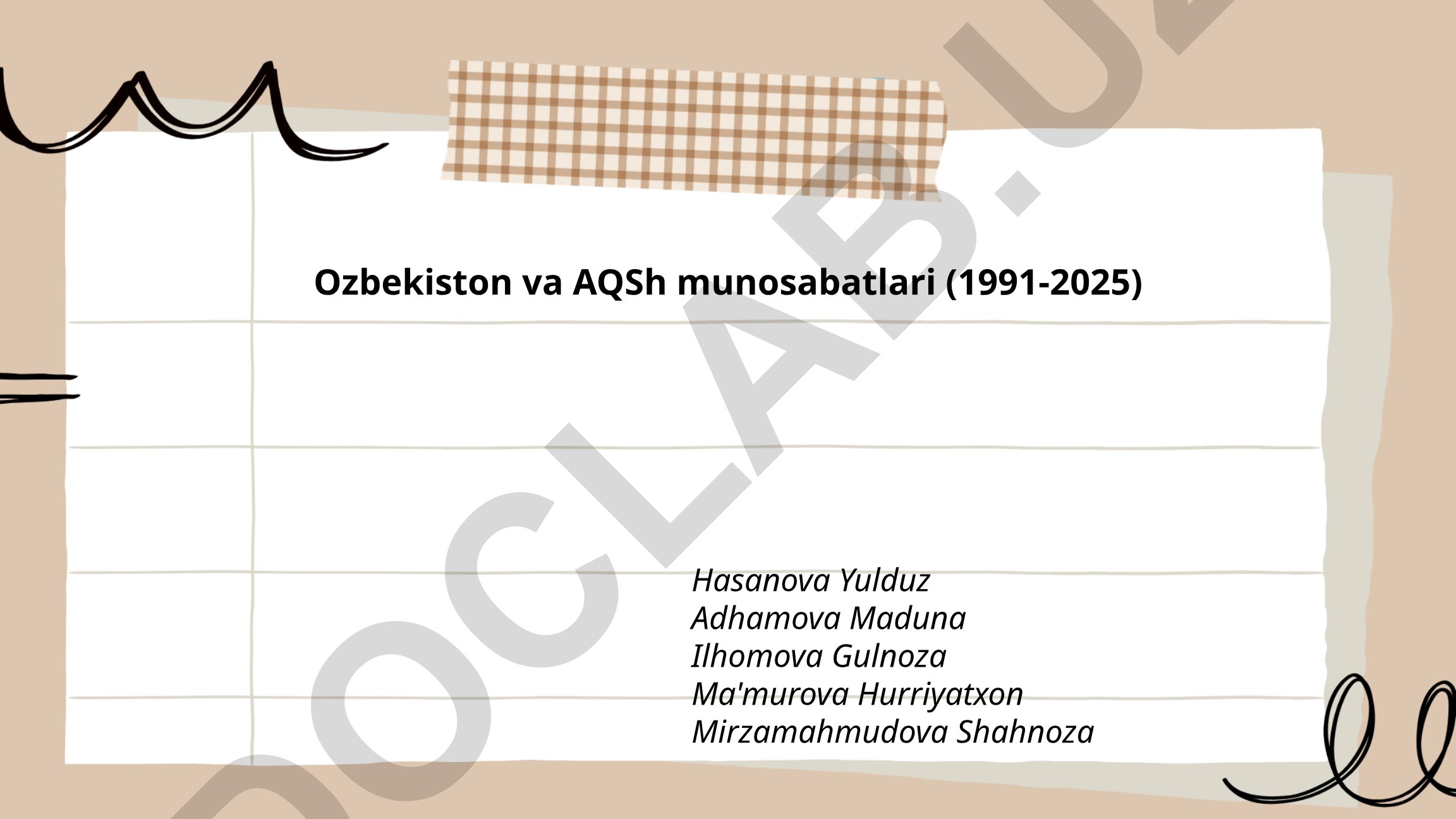 O'zbekiston va AQSh munosabatlari (1991-2025)