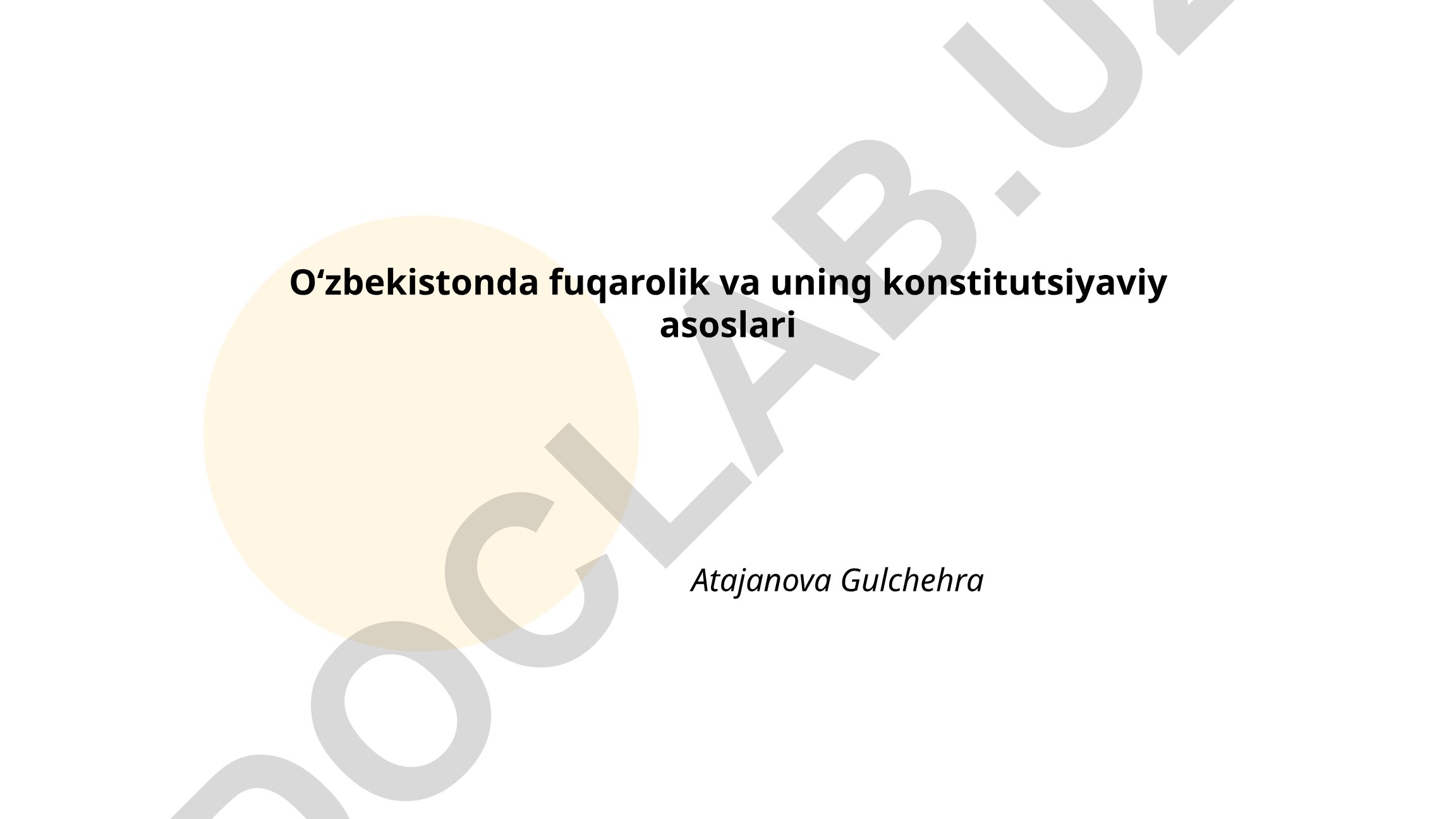 Oʻzbekistonda fuqarolik va uning konstitutsiyaviy asoslari