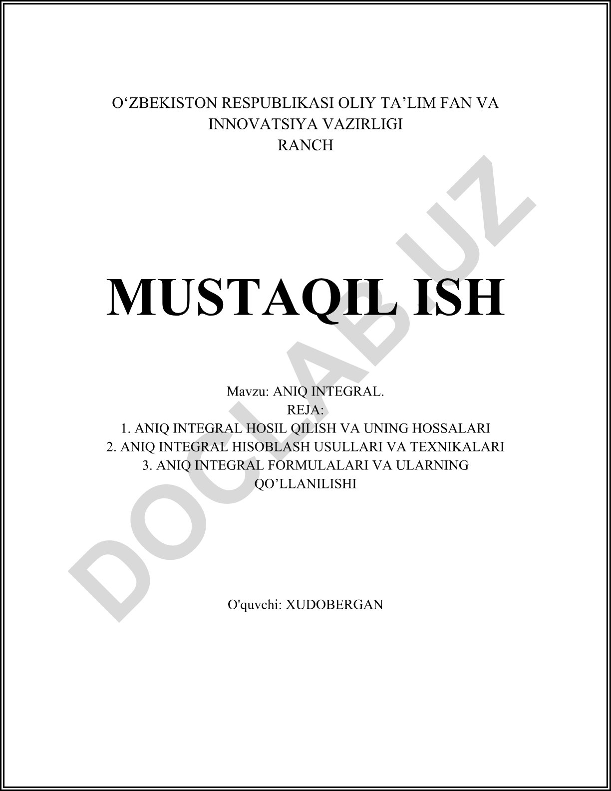 Aniq integral