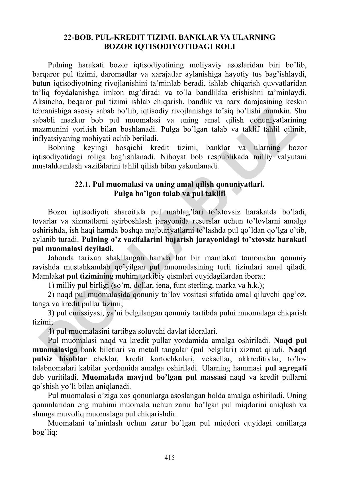 Pul-kredit tizimi, banklar va ularning bozor iqtisodiyotidagi roli