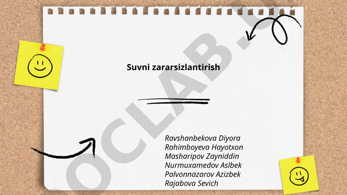 Suvni zararsizlantirish usullari va texnologiyalari