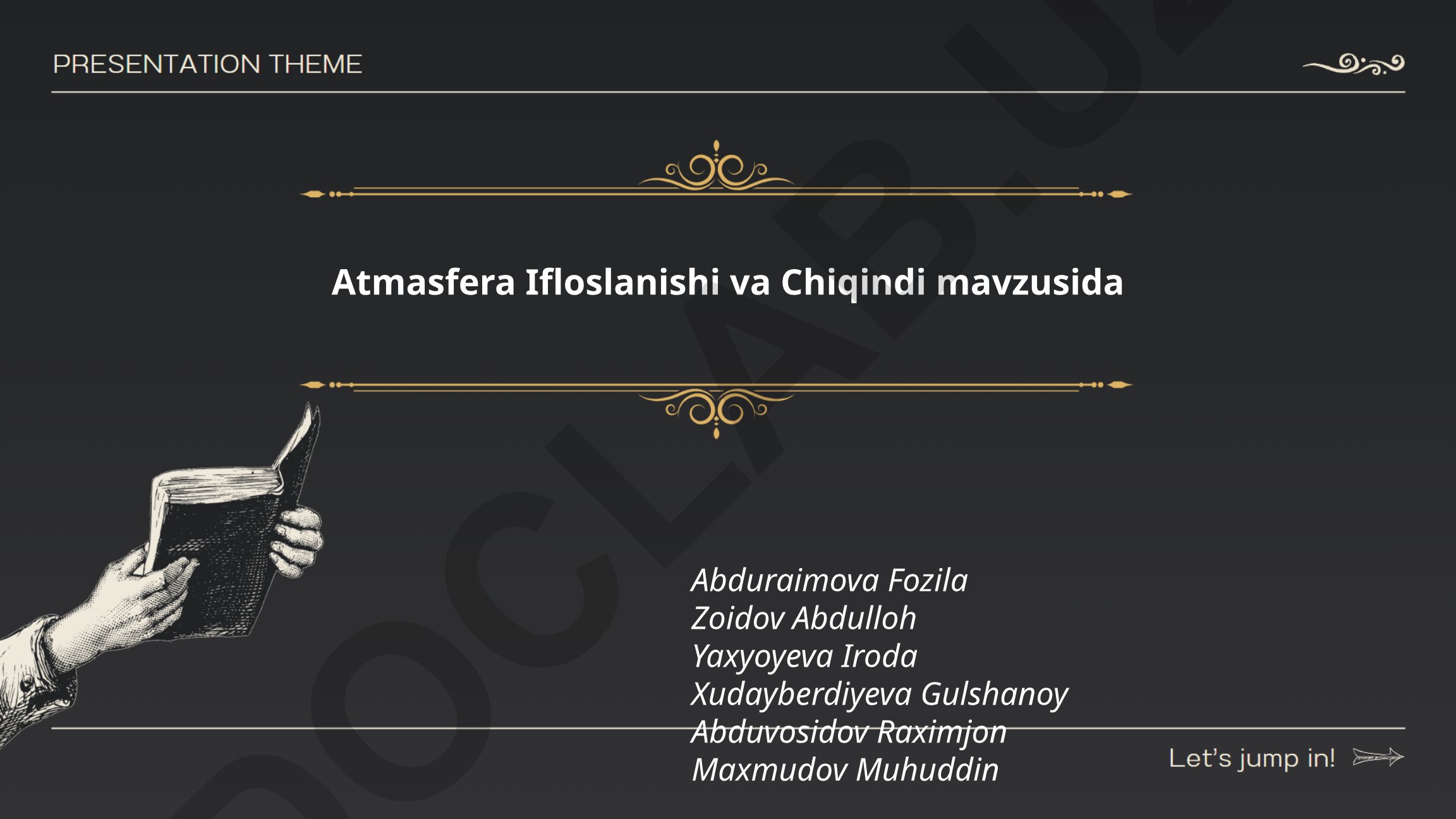 Atmosfera ifloslanishining asosiy manbalari va chiqindilar