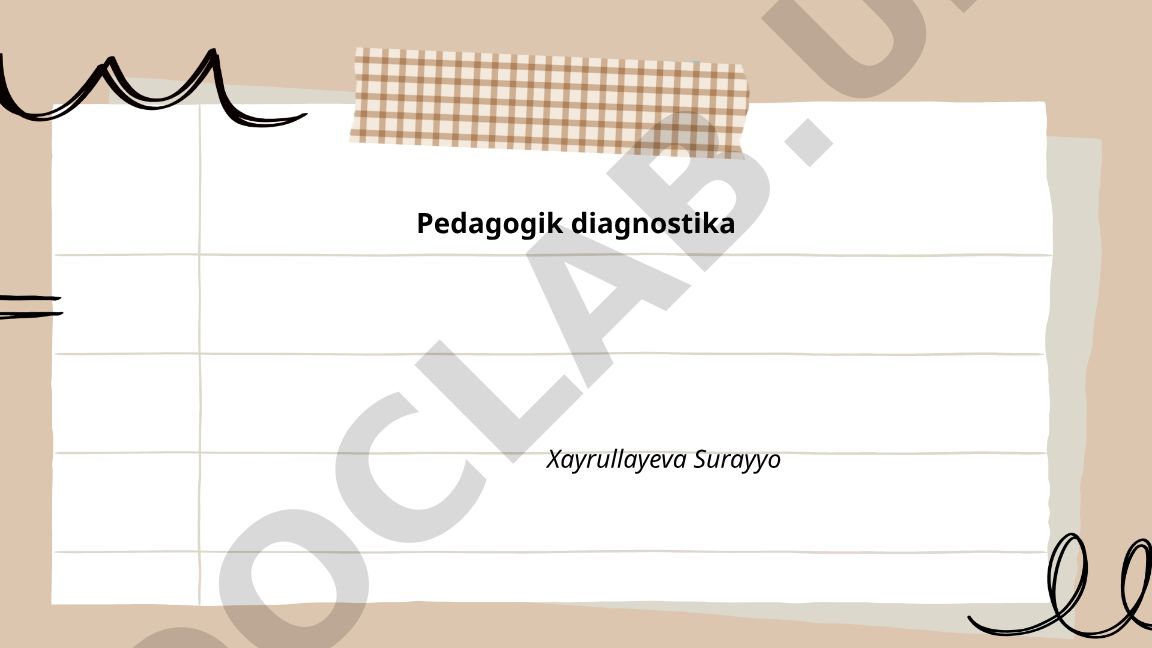 Pedagogik diagnostika nazariy asoslari va amaliyoti