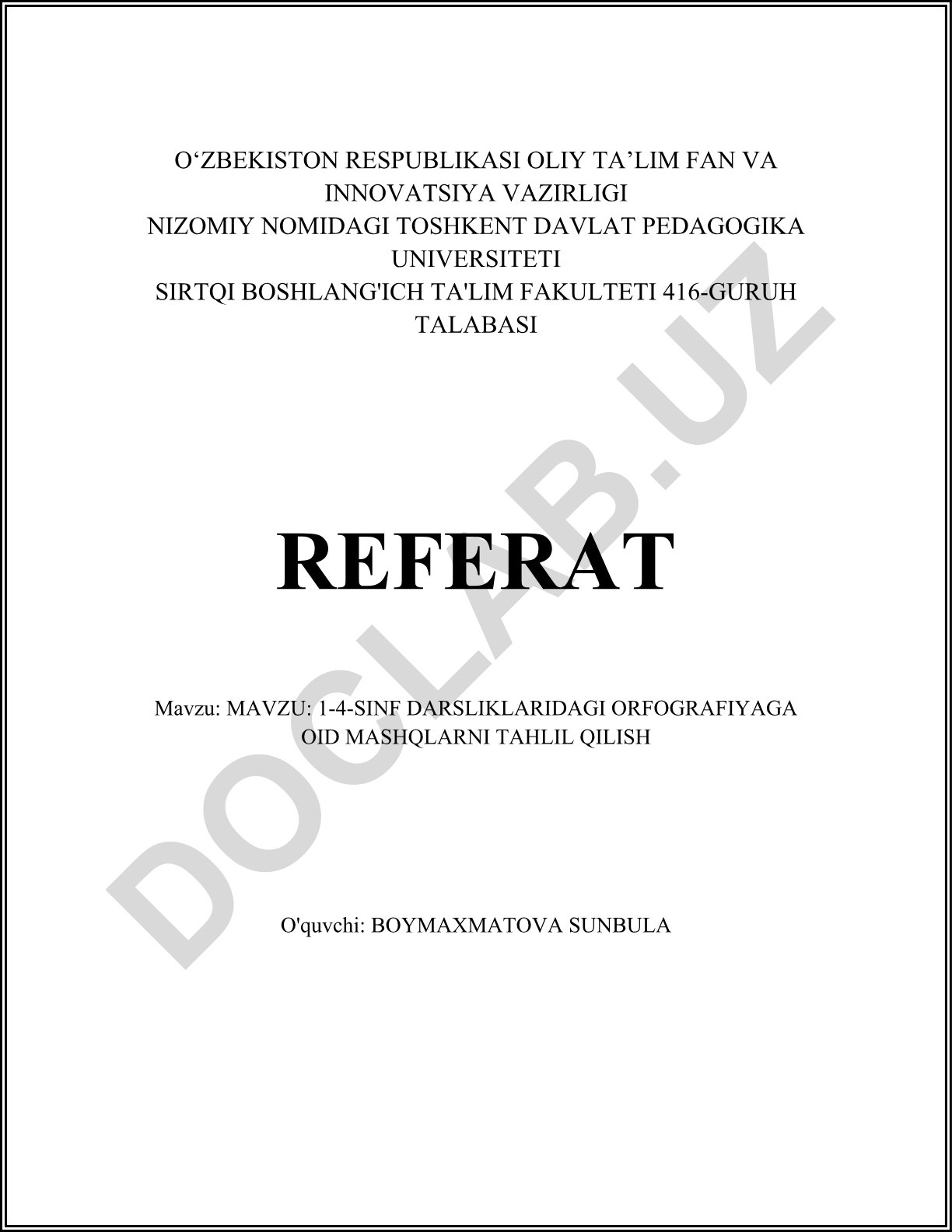 1-4-sinf darsliklaridagi orfografiyaga oid mashqlarni tahlil qilish