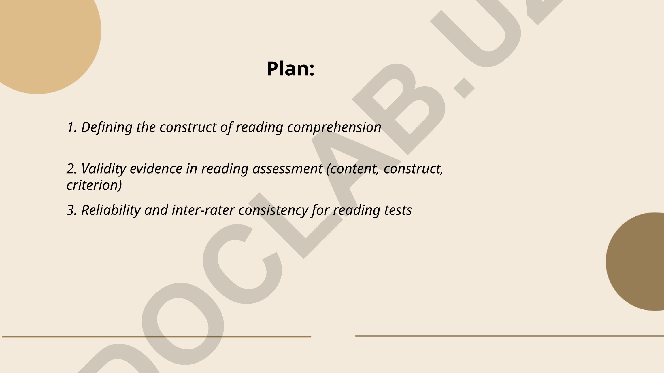 Methods and Criteria for Assessing Aspects of Language (Testing Reading)
