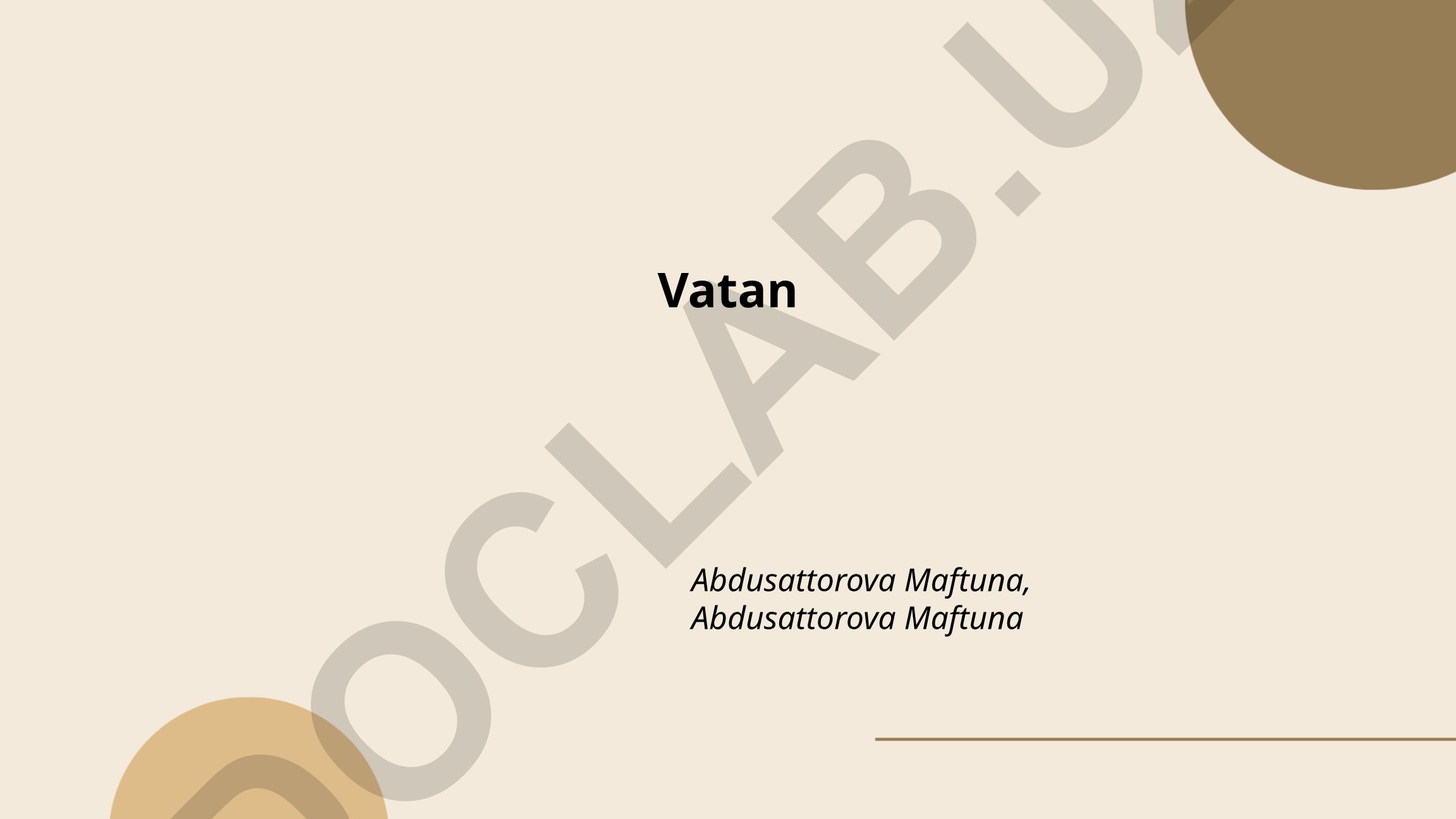 Vatan tuyg'usi, muhabbati va vatanparvarlik