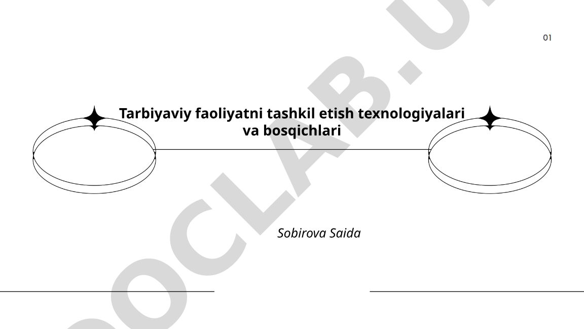 Tarbiyaviy faoliyatni tashkil etish texnologiyalari va bosqichlari