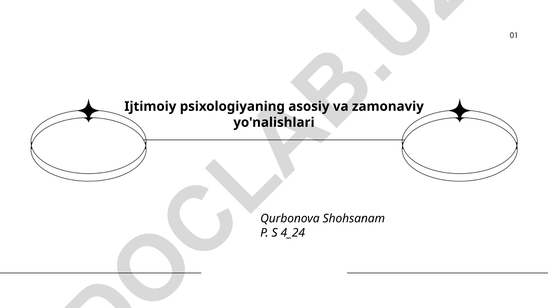 Ijtimoiy psixologiyaning asosiy va zamonaviy yo'nalishlari