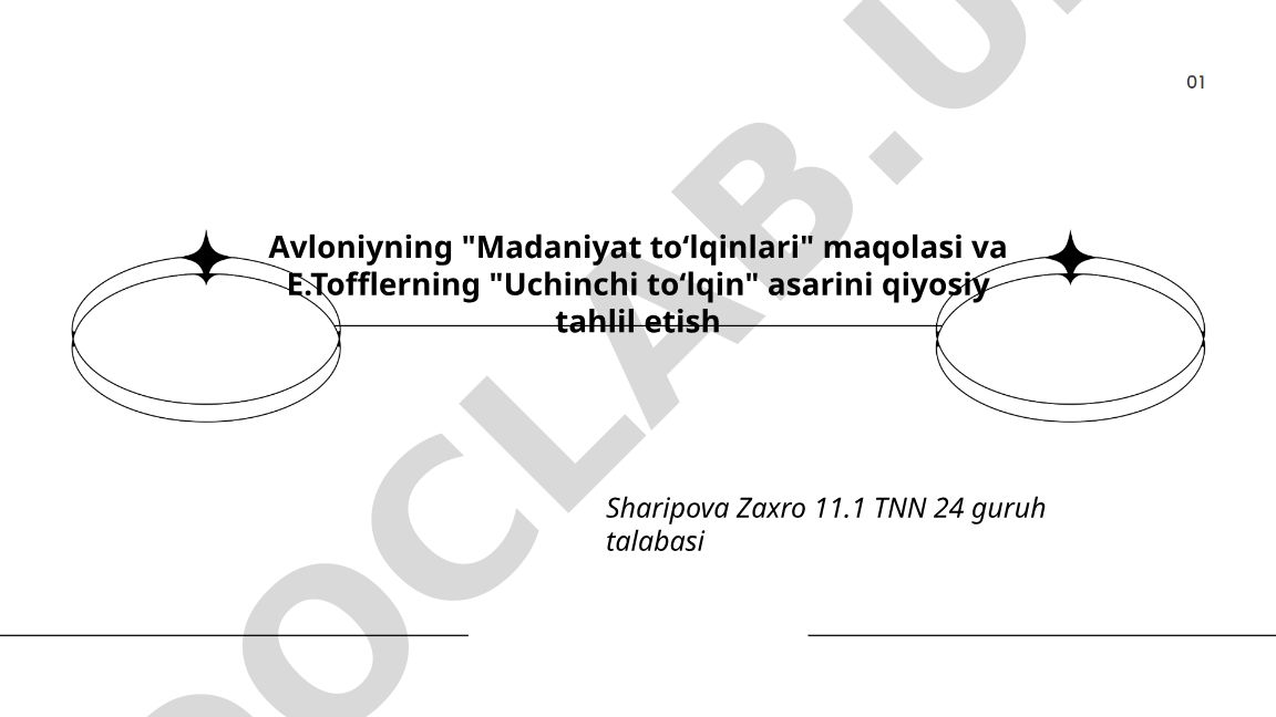 Avloniyning "Madaniyat toʻlqinlari" maqolasi va E.Tofflerning "Uchinchi toʻlqin" asarini qiyosiy tahlil
