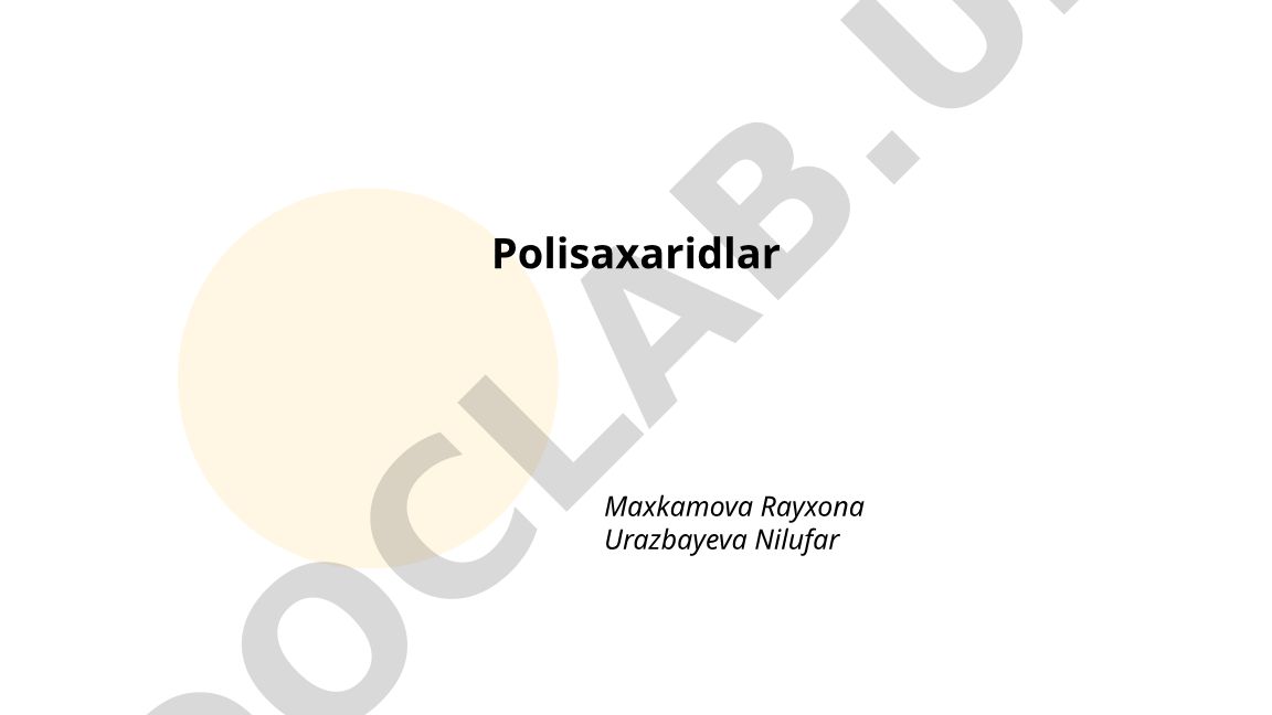 Polisaxaridlar: taʼrif, tuzilishi va klassifikatsiyasi