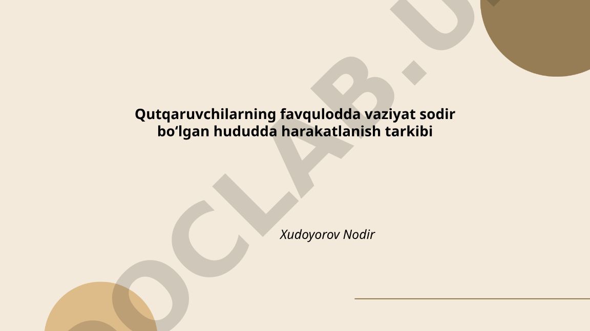 Favqulodda vaziyat hududida qutqaruvchilar harakatlanish tarkibi