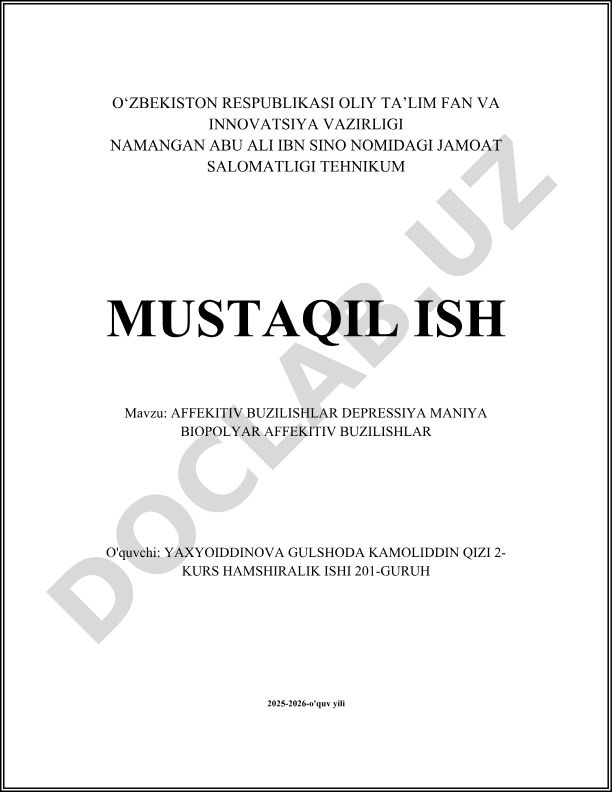 Affektiv buzilishlar depressiya maniya bipolyar affektiv buzilishlar