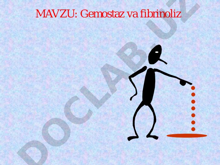 Gemostaz va fibrinoliz trombositlar adgeziya va agregatsiyasi