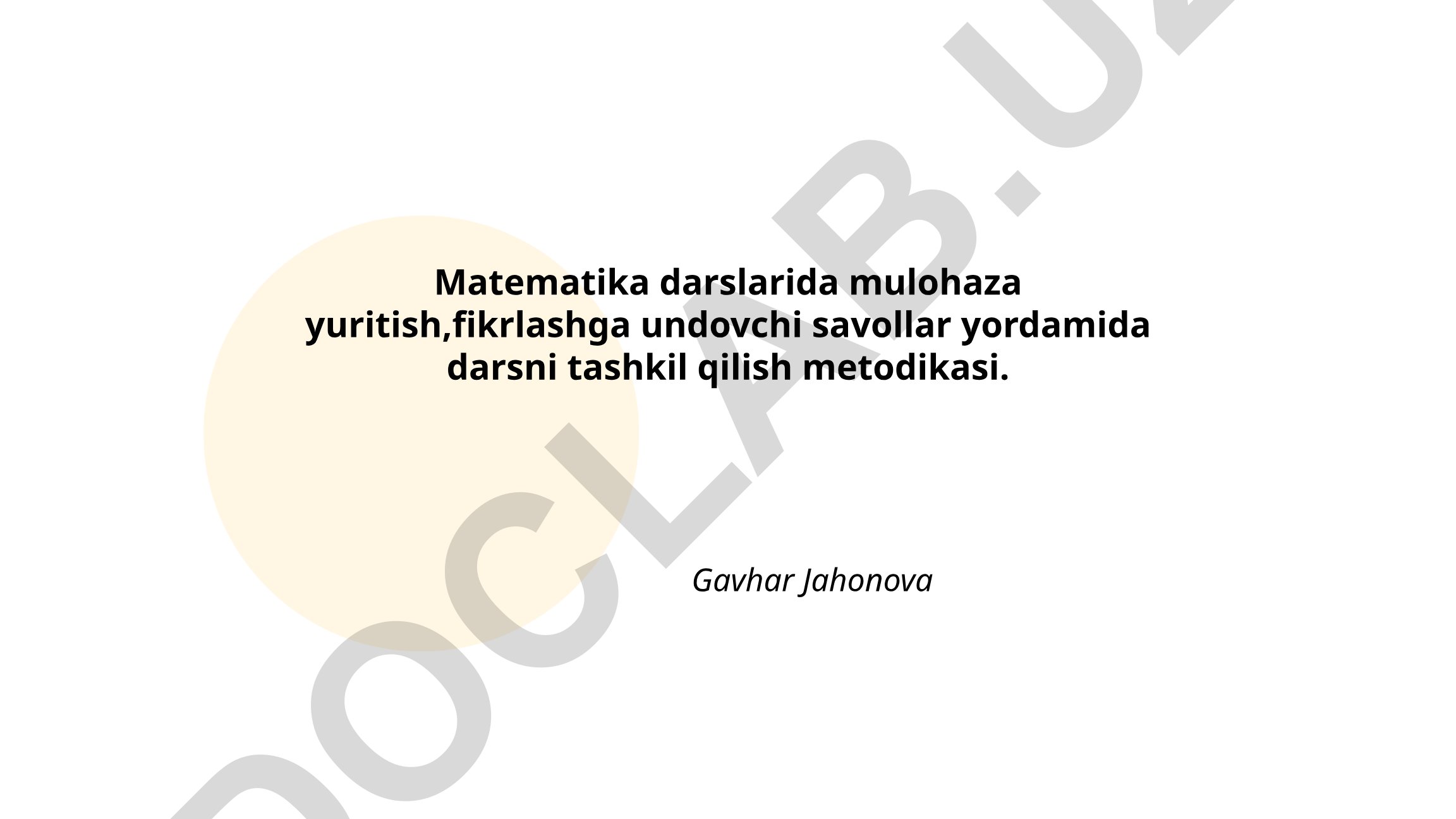 Matematika darslarida mulohaza yuritish va fikrlashni rag'batlantirish metodikasi