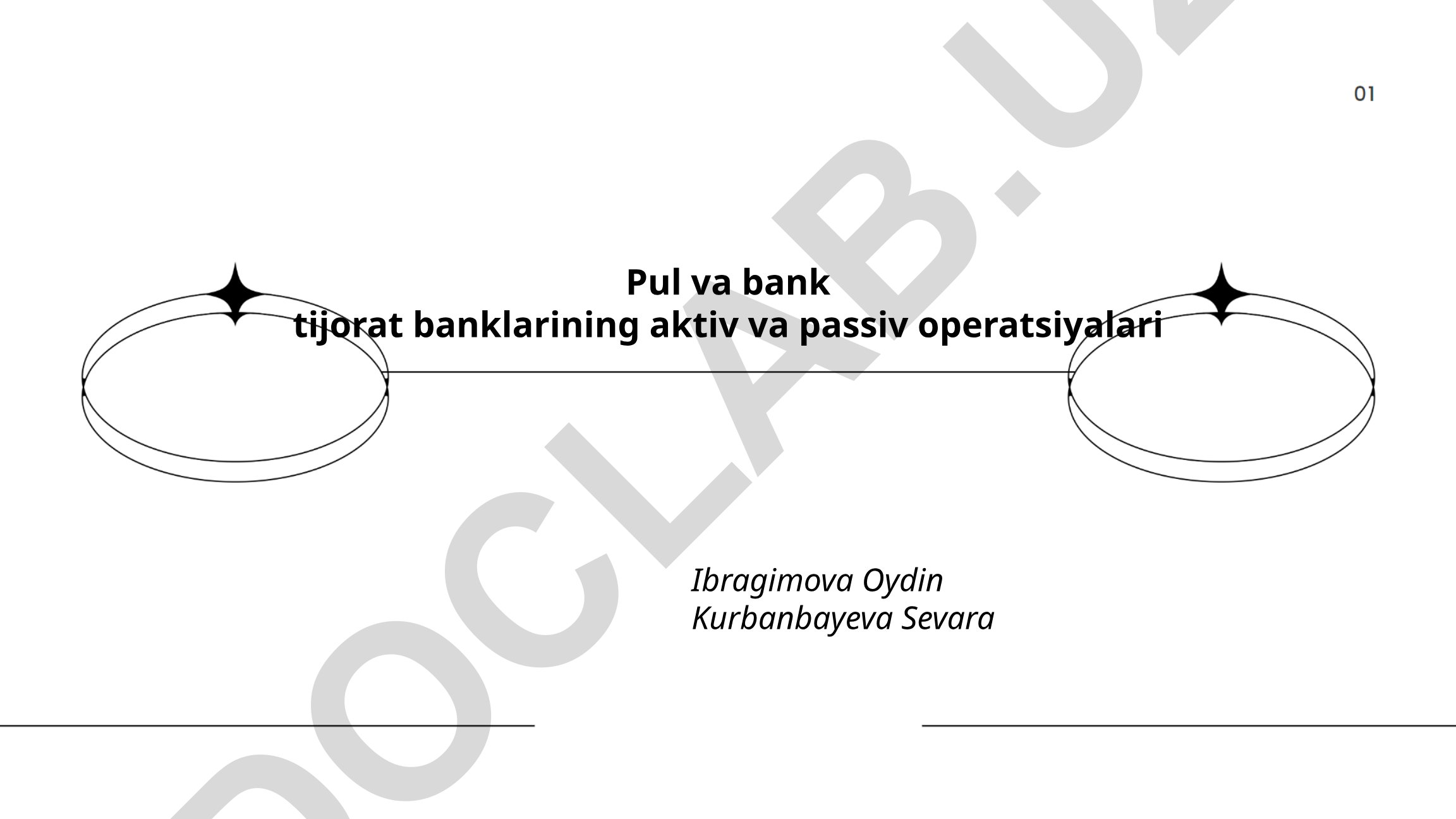 Tijorat banklarining aktiv va passiv operatsiyalari