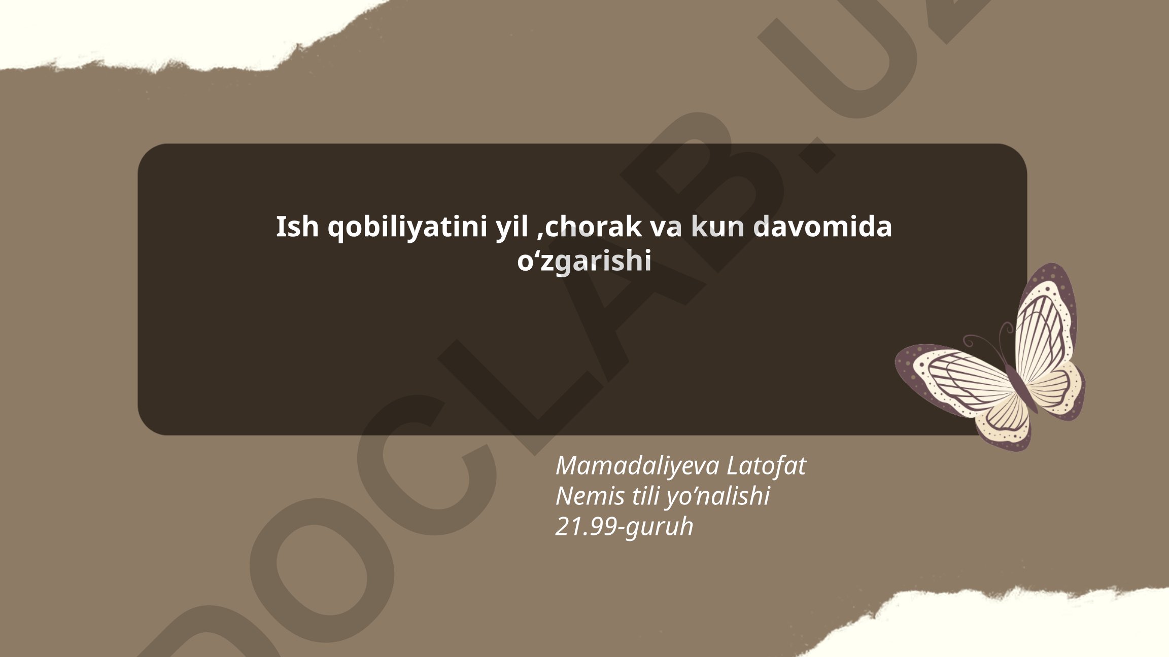 Intellektual qobiliyatning yil davomida o'zgarishi