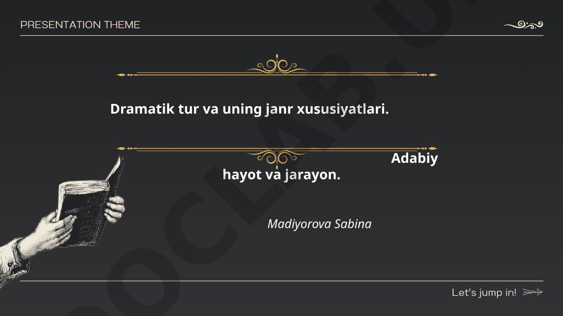 Dramatik tur va uning janr xususiyatlari