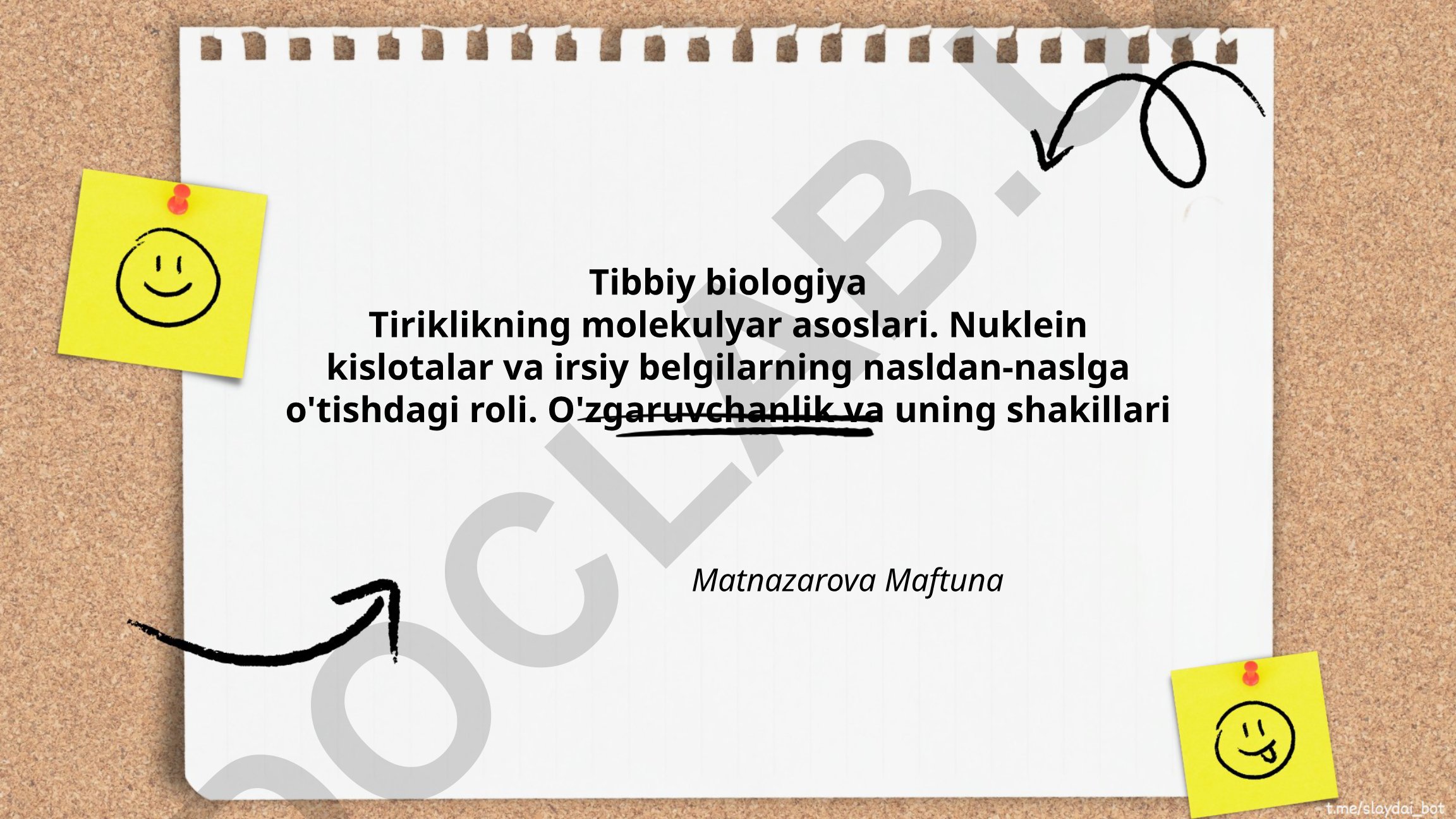 Tibbiy biologiya: Tiriklikning molekulyar asoslari va nuklein kislotalar