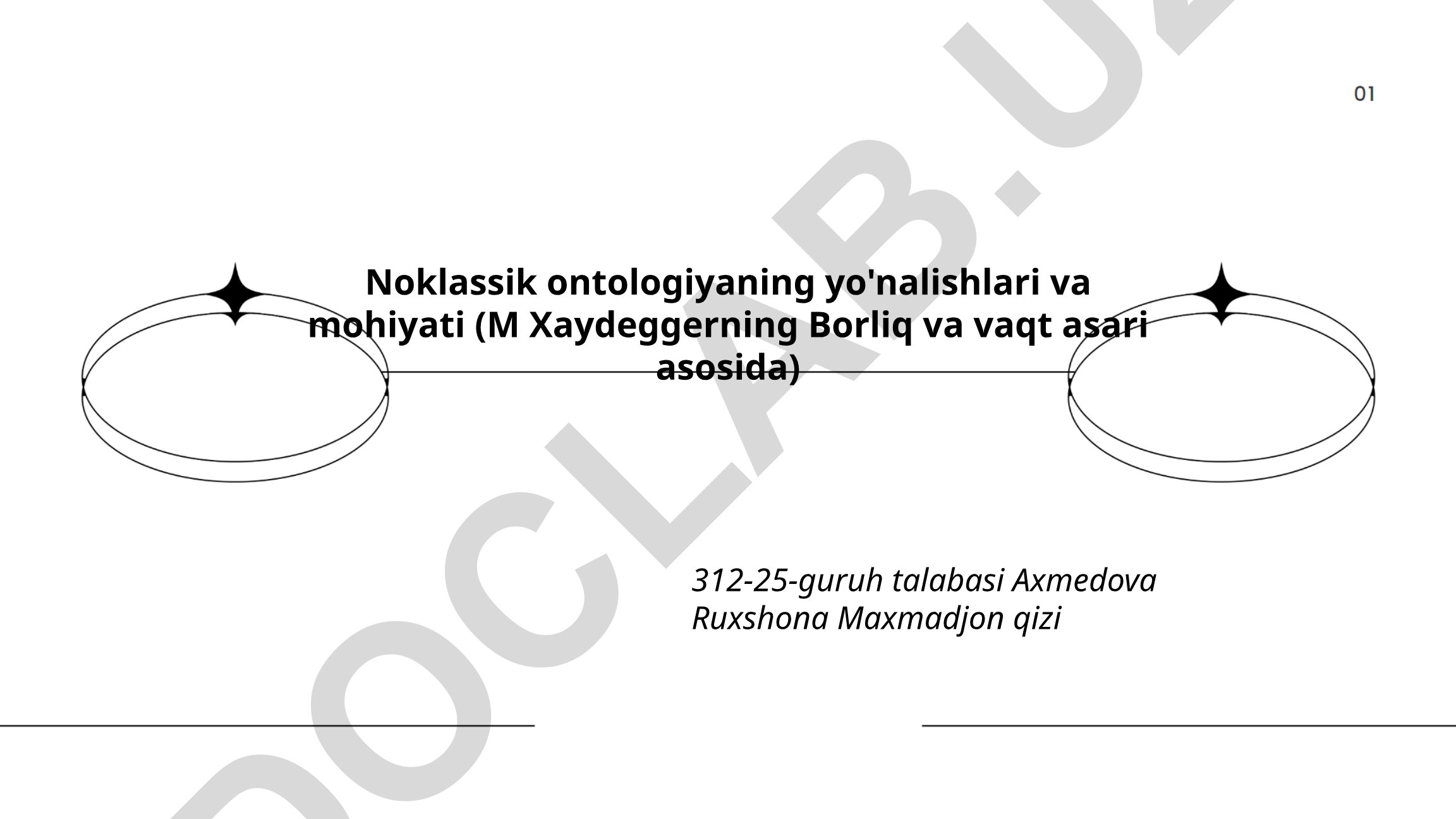 Noklassik ontologiyaning yo'nalishlari va mohiyati (M Xaydeggerning Borliq va vaqt asari asosida)