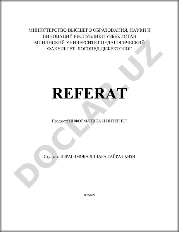 Основы информатики и архитектура Интернета