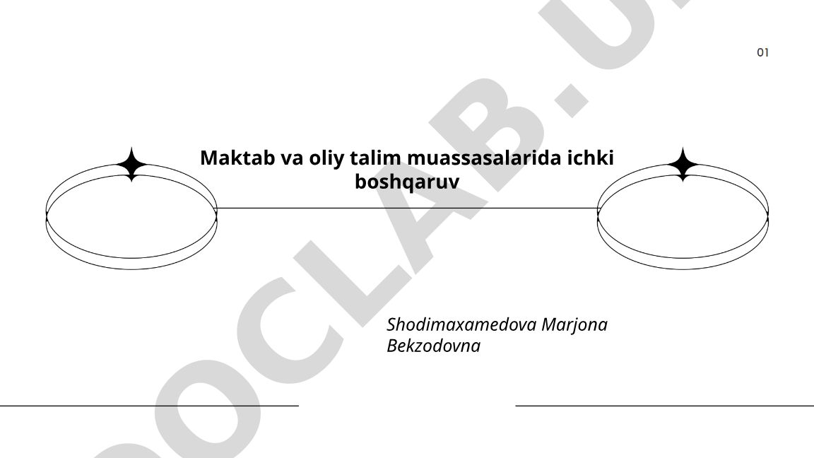 Maktab va oliy ta'lim muassasalarida ichki boshqaruv tizimi