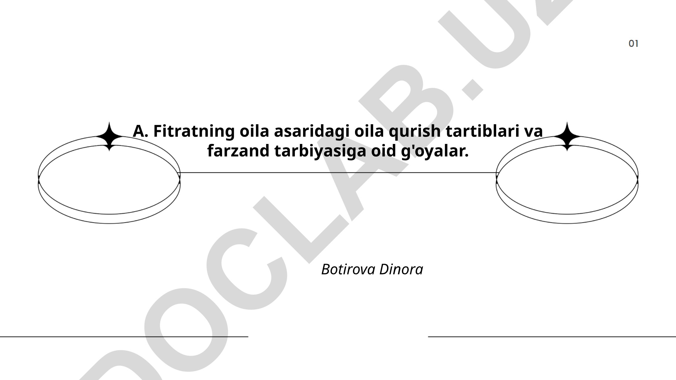 A. Fitratning oila qurish tartiblari va farzand tarbiyasiga oid g'oyalari