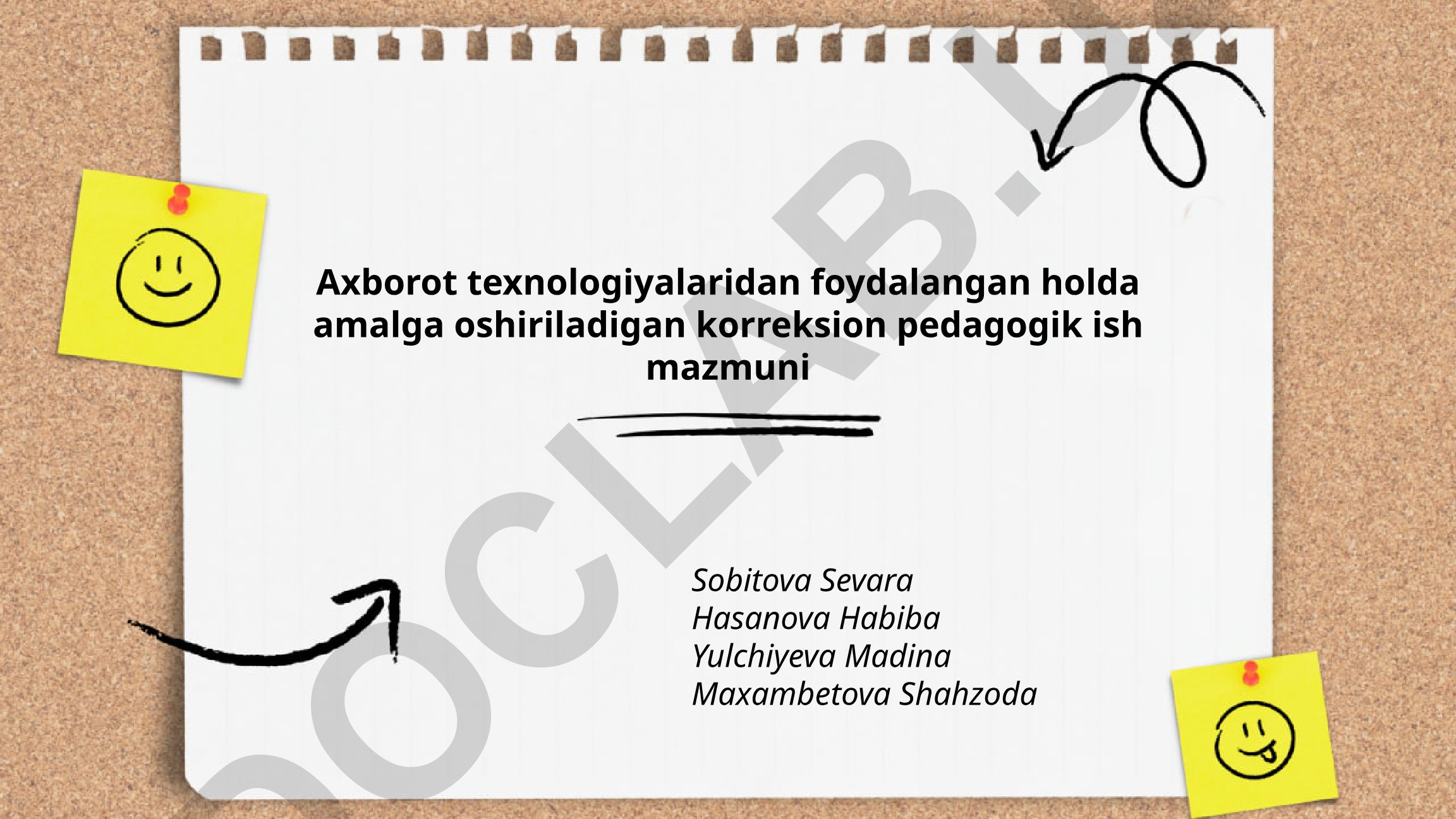 Axborot texnologiyalari yordamida korreksion pedagogik ish