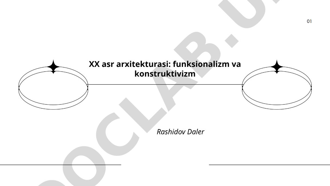XX asr arxitekturasi: funksionalizm va konstruktivizm