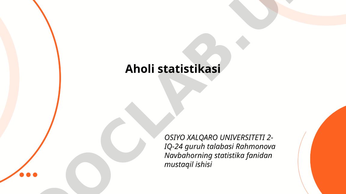 Aholi statistikasi